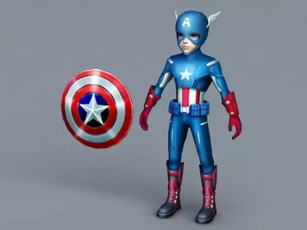 Captain America Cartoon 3d model Captain America Cartoon 3d model