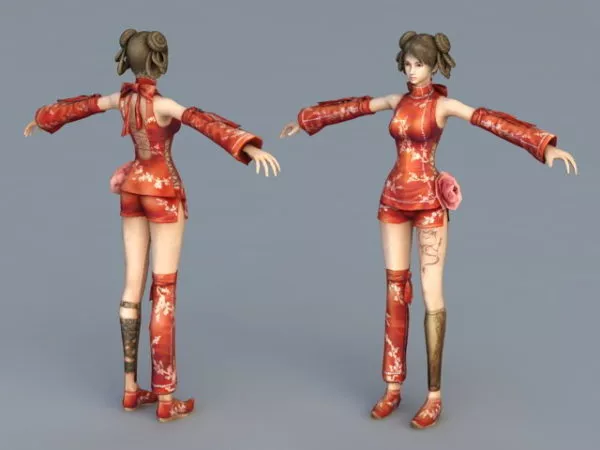 Chinese Girl Warrior 3d model Chinese Girl Warrior 3d model