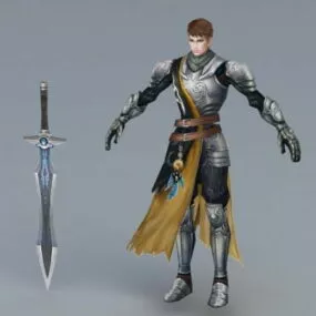 Knight With Sword 3d model