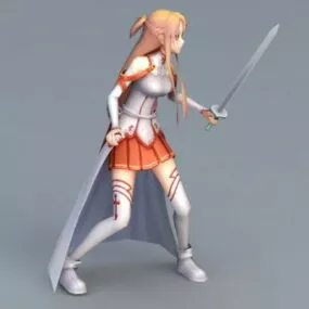 Yuuki Asuna Warrior 3d model