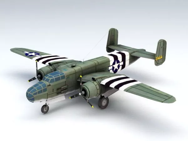 B-25 Mitchell Bomber 3d model B-25 Mitchell Bomber 3d model