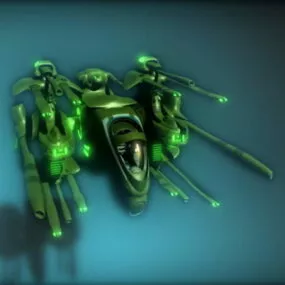 Sci-fi Heavy Gunship 3d model