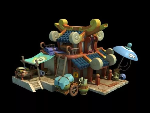 Cartoon Grocery Store 3d model Cartoon Grocery Store 3d model