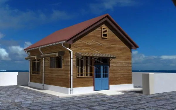Small Log Cabin Building 3d model
