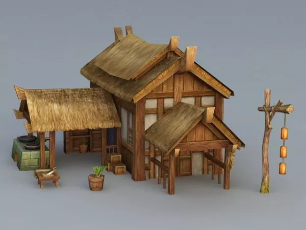Ancient Village Thatched House 3d model Ancient Village Thatched House 3d model