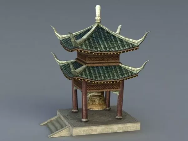 Ancient Chinese Bell Pavilion 3d model Ancient Chinese Bell Pavilion 3d model