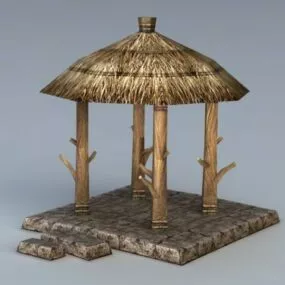 Thatch Roof Gazebo 3d model