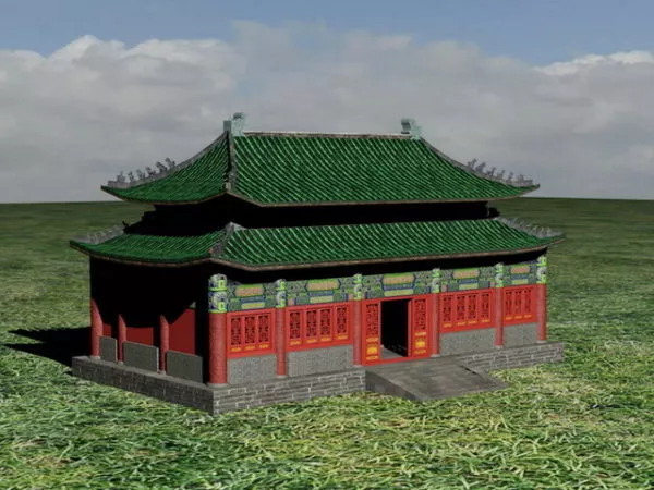 Chinese Buddhist Temple Building 3d model
