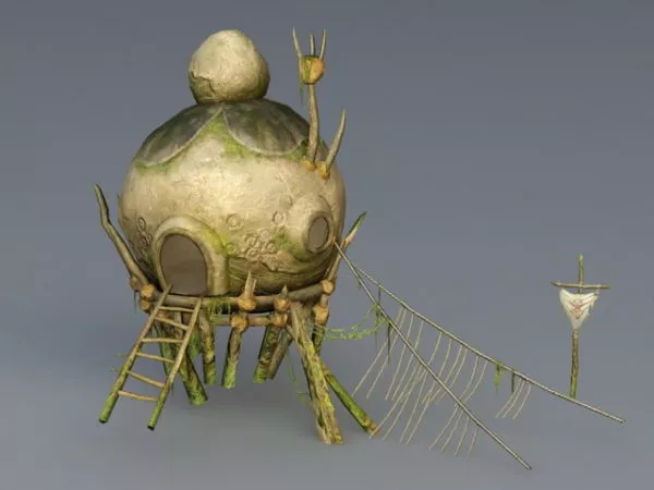 Primitive Village Hut 3d model Primitive Village Hut 3d model