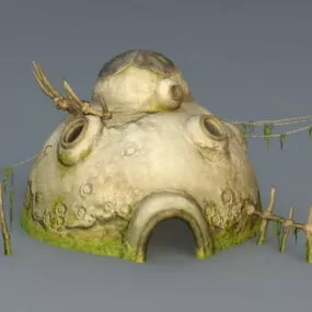 Primitive Hut House 3d model