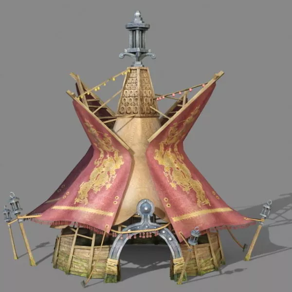Textile Tent L Shape 3d model