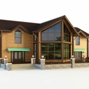Beautiful Wooden House 3d model