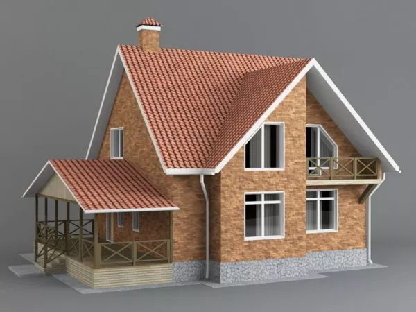 Classic Red Brick House 3d model Classic Red Brick House 3d model