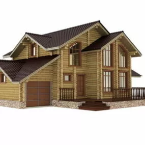 Modern Wooden House 3d model