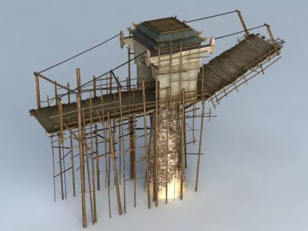 Wooden Medieval Drawbridge 3d model Wooden Medieval Drawbridge 3d model