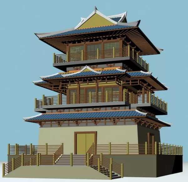 Mystical Temple Building 3d model