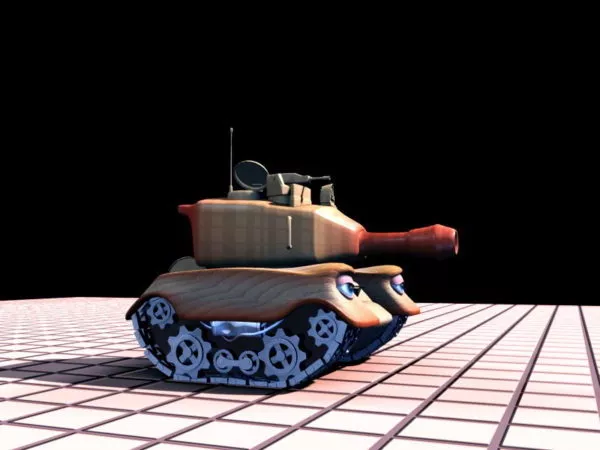 Cute Cartoon Tank 3d model Cute Cartoon Tank 3d model