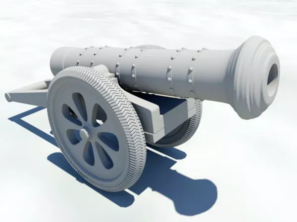 Vintage Cannon Old Artillery 3d model