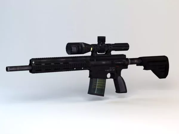 Hk417 Battle Rifle 3d model Hk417 Battle Rifle 3d model