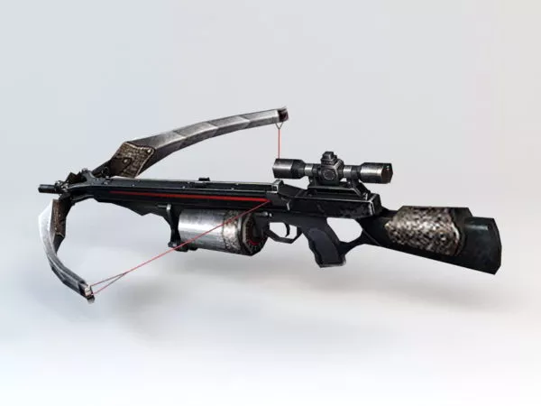 Vintage Wood Crossbow 3d model
