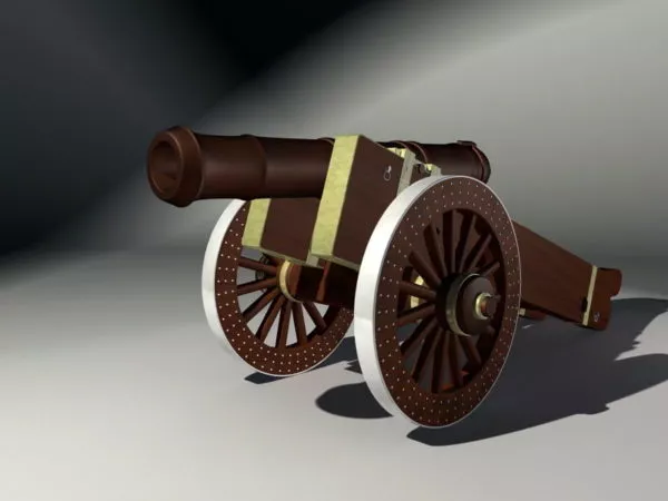 Beauty Girl Pirate With Cannon Weapon 3d model