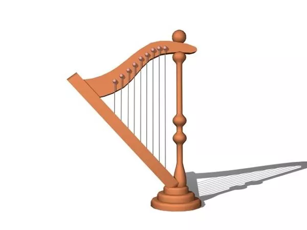 Harp Instrument 3d model Harp Instrument 3d model