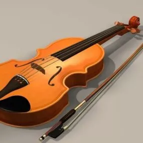 Violin With Bow 3d model
