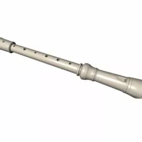 Wooden Recorder Instrument 3d model