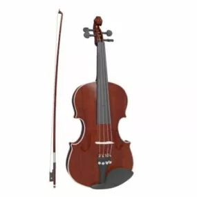 Viola With Bow 3d model