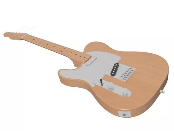 Electric Guitar Maple Wood 3d model