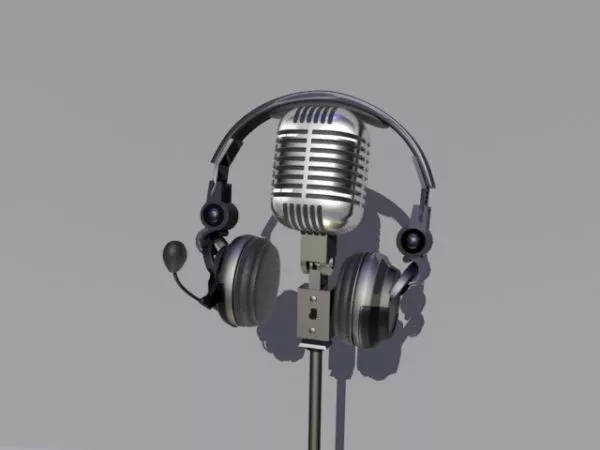 Microphone And Headphone 3d model Microphone And Headphone 3d model