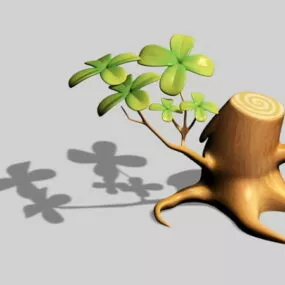 Tree Stump Cartoon 3d model