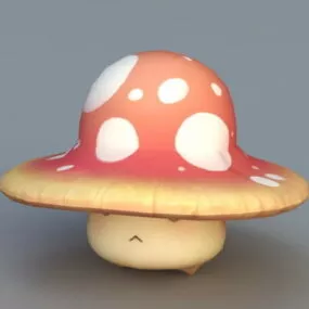 Cartoon Mushrooms 3d model