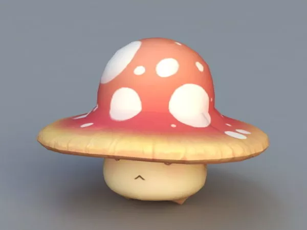 Dark Anime Mushroom Character 3d model