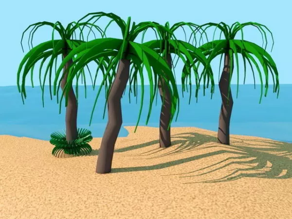 Cartoon Palm Tree 3d model Cartoon Palm Tree 3d model