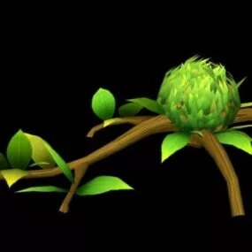 Cartoon Tree Branch 3d model