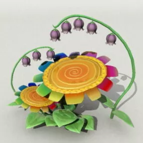 Cartoon Sunflower 3d model