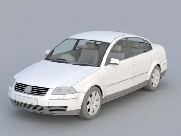 White Sedan Car 3d model White Sedan Car 3d model