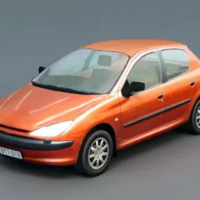 Orange Hatchback 3d model