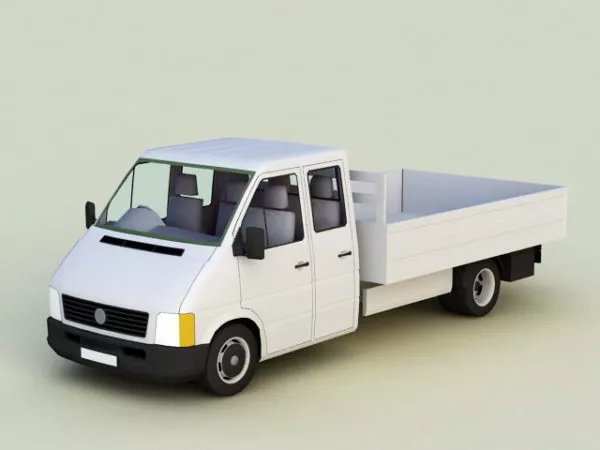 Red Pickup Lowpoly Car 3d model