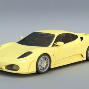 Yellow Ferrari 3d model
