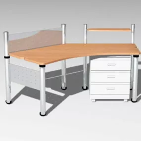 Office Desk Workstation 3d model