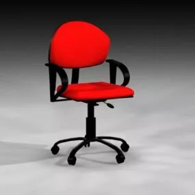 Red Desk Chair 3d model