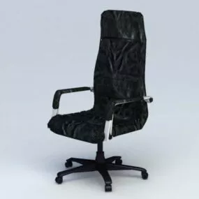 Black Leather Office Chair 3d model