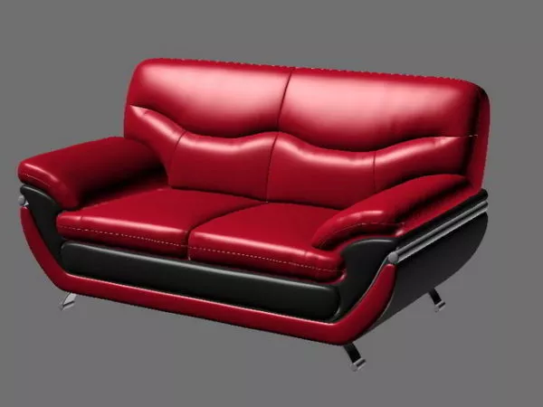 Red Leather Loveseat 3d model Red Leather Loveseat 3d model