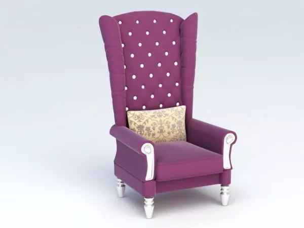 High Back Accent Chair 3d model High Back Accent Chair 3d model