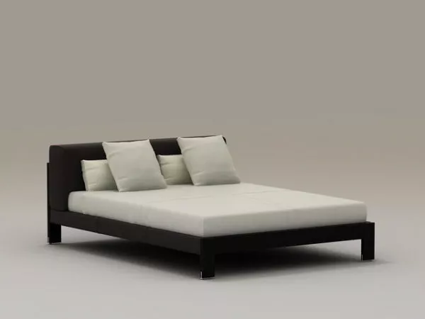 Wood Platform Bed 3d model Wood Platform Bed 3d model