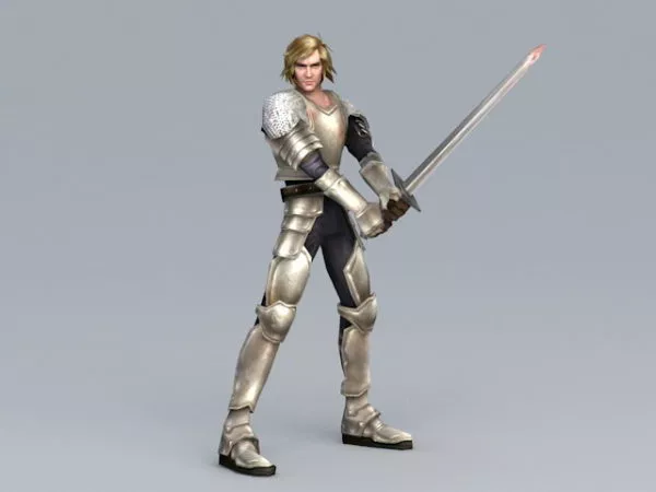 Armored Swordman Mediaeval Character 3d model