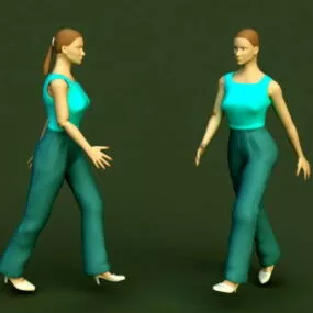 Casual Woman Walk 3d model