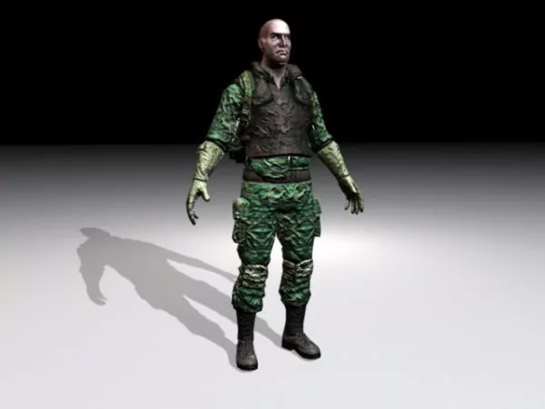 Wehrmacht Soldier In Uniform Character 3d model